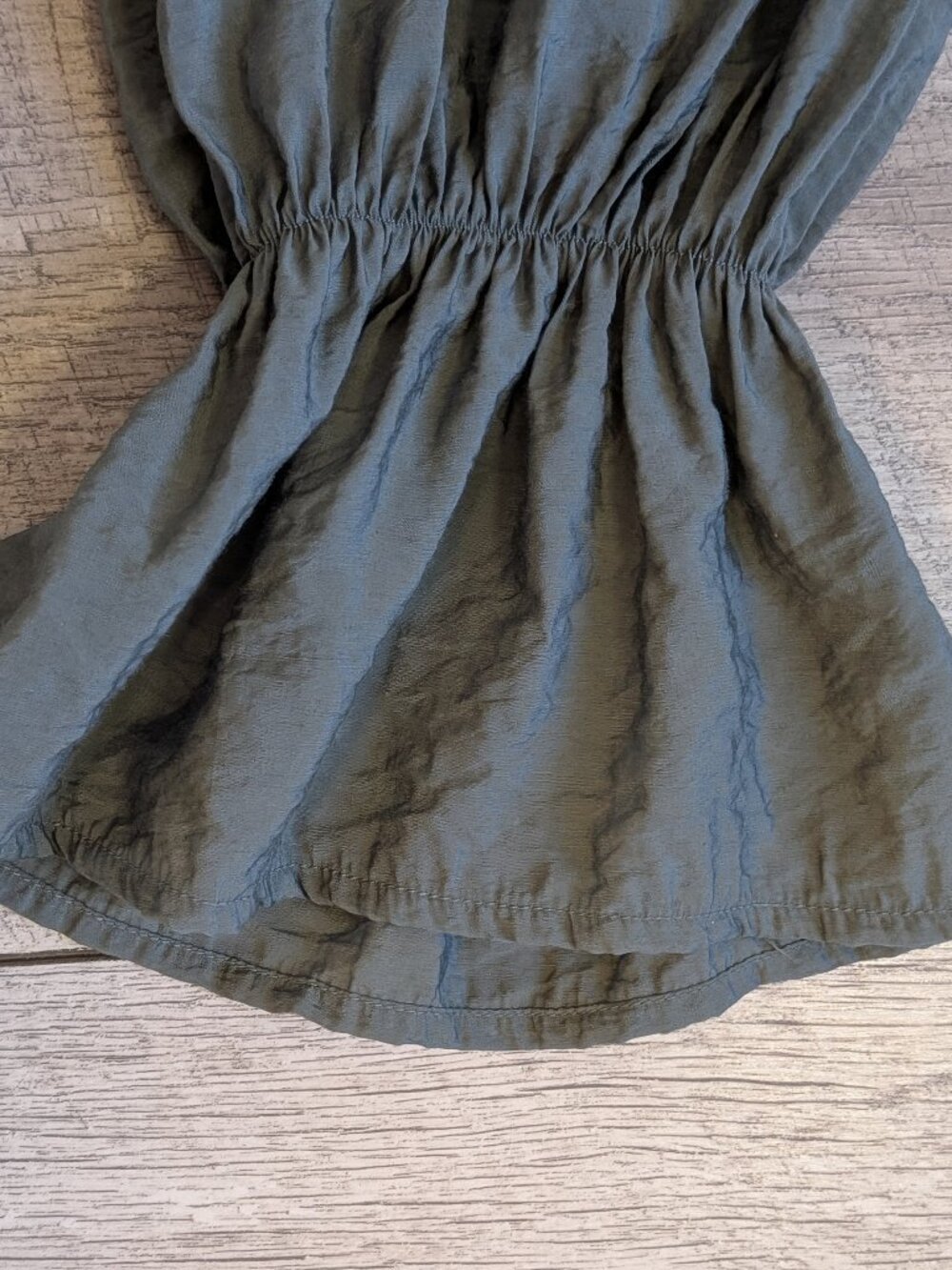 Sage Ruffle Balloon Sleeve Blouse L Romantic Prairie Whimsigoth Prologue EUC - Picture 8 of 12